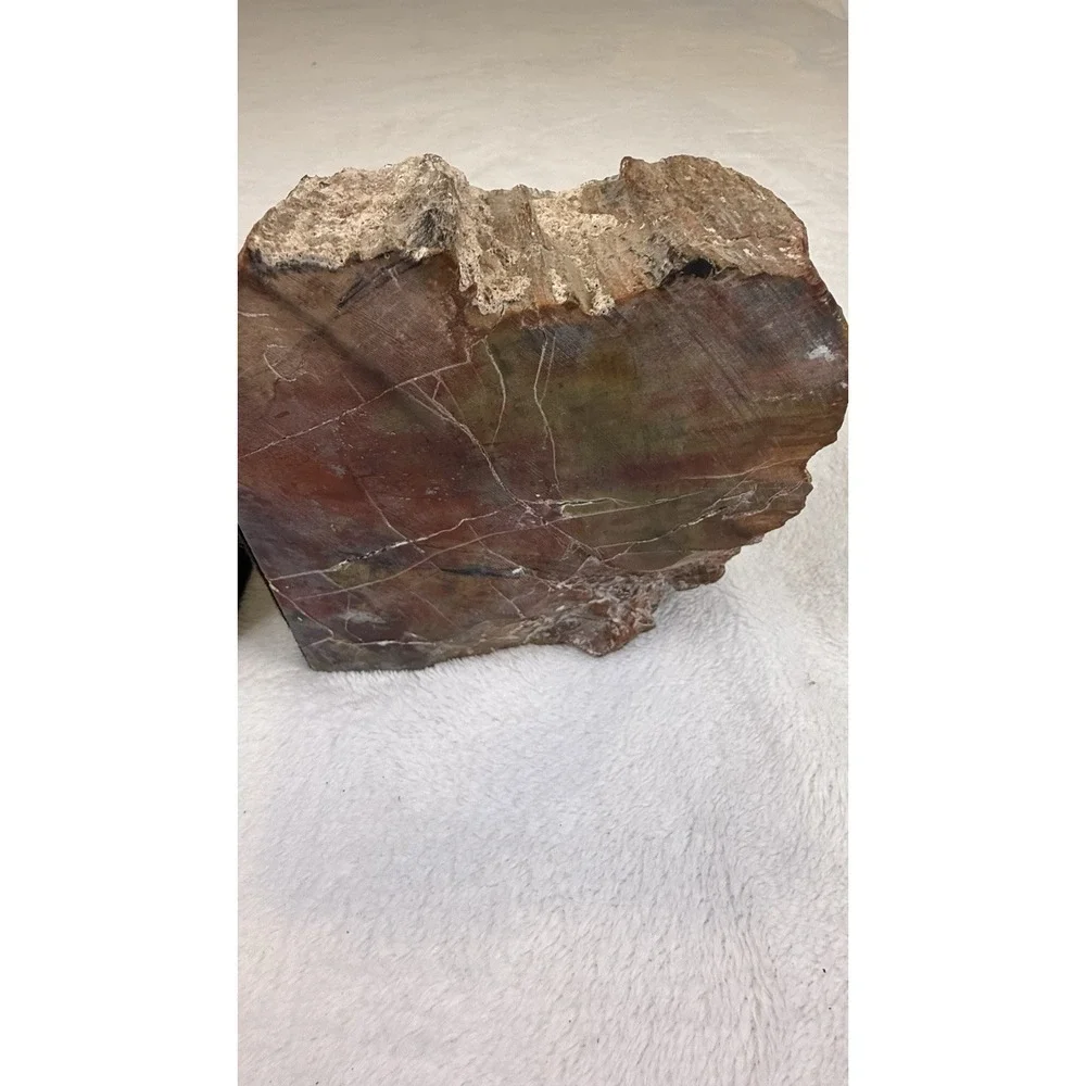 Vintage Natural Stone Mountain Bookends Jasper Agate Style Rough Cut Pair
